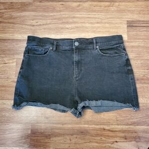 LOFT Jean Shorts Size 32/14 High Rise Cutoff Black